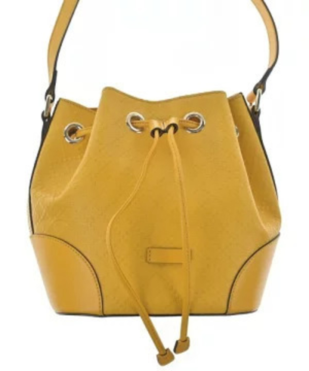 Gucci Bright Diamante Leather Bucket Bag textured Yellow